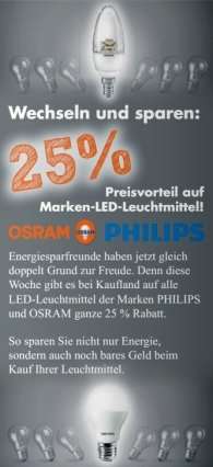 [Offline Kaufland] LED Lampen von Philips und Osram 25% reduziert