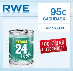 Wieder verfügbar! [QIPU] RWE: 95€ Cashback + 100€ Bar Gutschrift für deinen Strom oder Gas Wechsel
