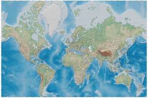 Weltkarte Fototapete - Relief Karte - XXL 336 x 238 cm für 19€ bzw. 22€ (Ausverkauft) (Andere Motive aber noch verfügbar)