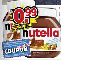 Nutella 450 gr. für 0,99 Euro bei Möbel Kempf in Aschaffenburg & Bad König