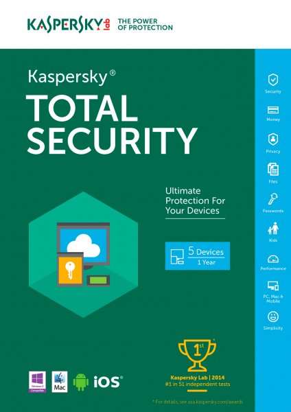 Kaspersky Total Security Multi-Device (3 Geräte für 1 Jahr)