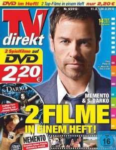 Die Filme Memento und S.Darko  in der aktuellen TVdirekt mit DVD zusammen für 2,20€