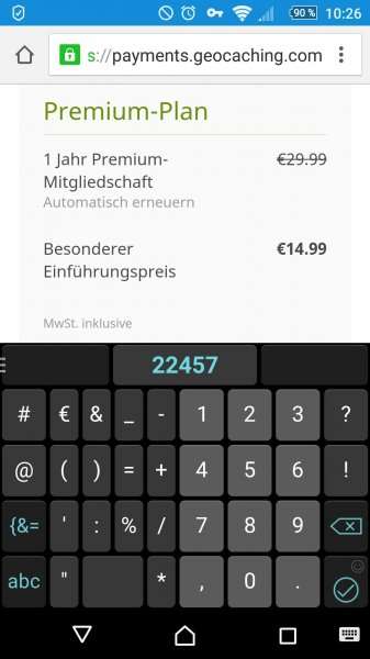 geocaching Premium für 14.99 statt 29.99€