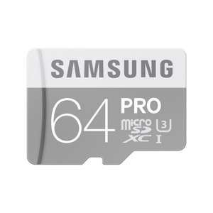 Samsung microSDXC Pro 64GB Kit, UHS-I U3 (superschnell: 80MB/s schreiben)
