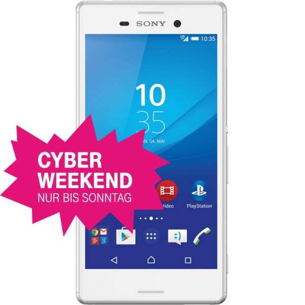 Telekom Cyber Weekend Sony Xperia M4 Aqua für 149€ statt Vergl.Preis 196,99€!! ? ? JBL Clip Bluetooth-Lautsprecher für 27,95€ ?  Samsung Galaxy A5 (2015) für 222€