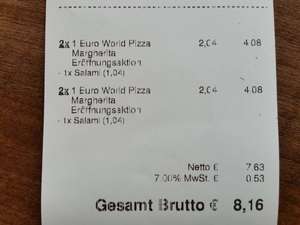 1 € Margherita Pizza zur Neueröffnung bei World of Pizza Magdeburg