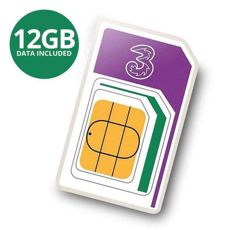 3 PAYG Prepaid Karte mit 12GB LTE Flat für 24,64€