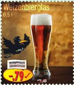 0,5l Weizenbierglas für 0,79€ @PicksRaus