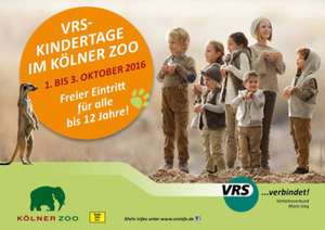 Kölner Zoo: 1. bis 3. Oktober 2016 - freier Eintritt für alle bis 12 Jahre