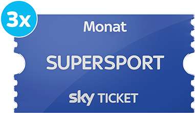 Sky Supersport Monatsticket (inkl. Bundesliga, Champions League) 3 Monate zum halben Preis (14,99€ mtl.)