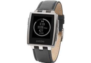 Pebble 401BLR Brushed Edelstahl Smart Watch (3,2 cm (1,26 Zoll) E-paper Display inkl. LED Backlight)