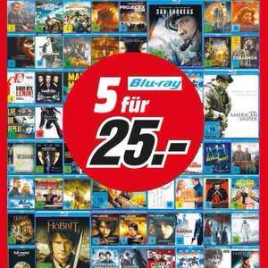 Lokal HH Mediamarkt- 5 Blu-Rays für 25 €
