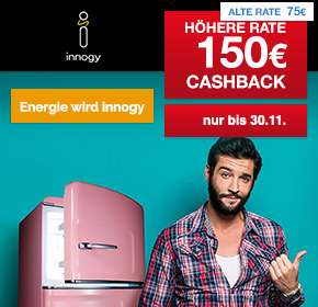 150€ Shoop Cashback + 100€ Online Bonus für den Stromabschluss als Neukunde bei innogy (RWE Group)