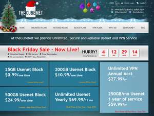 BLACK Friday SALE Usenet Blockaccounts 25 GB ab 0,99 $ @ the Cubenet