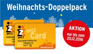 [Berlin] get2card wieder im Weihnachtsangebot 2 zum Preis von einer Karte (z.B. Subway 2for1 ganzjährig und weitere Angebote)