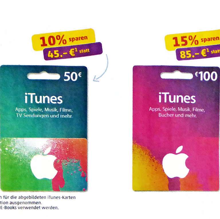 iTunes Guthaben 85€ statt 100€ somit 15% gespart @Penny