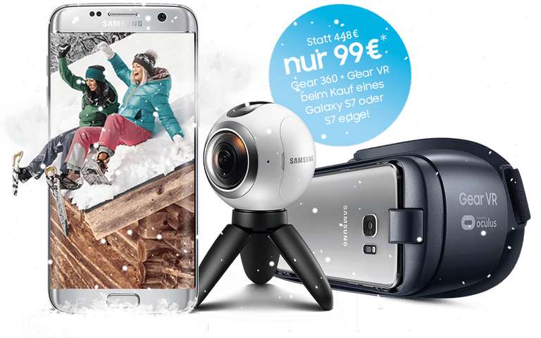 Samsung Rundumpaket für 360° Spaß • Gear VR + Gear 360 für 99€ beim Kauf eines S7/S7 Edge
