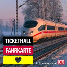 Deutschlandweite Deutsche Bahn Fahrkarte 2. Klasse für EUR 39 bei Tickethall (+10 Euro Tickethall Gutschein +Maxdome Gutschein)