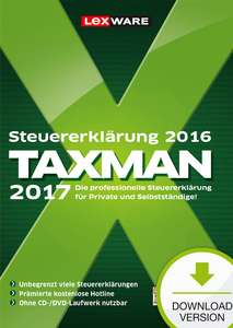 Lexware Aktion Bei Juke, z.B Taxman 2017 für 15,99 oder der Finanzmanger für 20,99