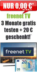 Freenet Tv 3 Monate gratis und 20€ Cashback dafür von handybude
