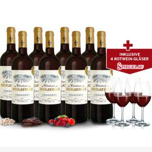 70% + gratis Versand auf goldprämierten Château Wein + 4 gratis Weingläser