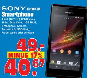 Sony Xperia M für 40,67€ lokal Gelsenkirchen Radiomarkt