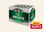 136° - [REWE] Beck's Bier 20×0,5 für 10,99€ / eff. 9,99€ bei Kauf v. 3 Kästen dank Bonus Coupon