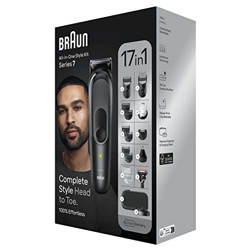 [Amazon ES] Braun All-In-One Style Kit Series 7,Bartpflege Bodygroomer Set, 17-in-1 Barttrimmer, wasserdicht, MGK7491