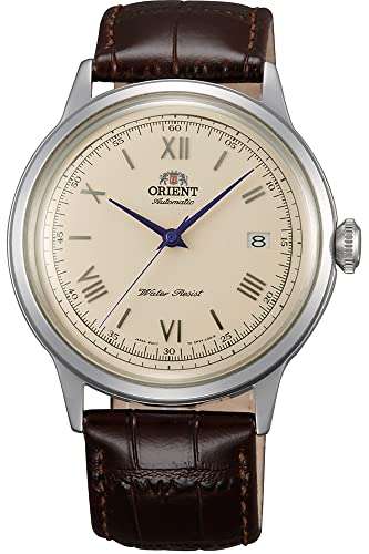 Orient Herren-Armbanduhr "2nd Gen. Bambino Ver. 2", Automatik-Edelstahl und Leder