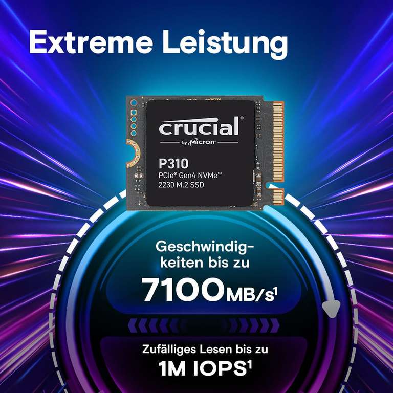 Crucial P310 SSD 1TB M.2 2230 für SteamDeck, ROG Ally nur 74,90 