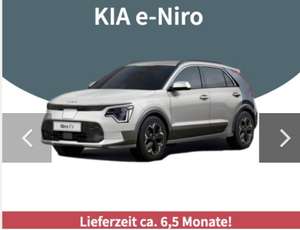 Privat - und Gewerbeleasing Kia Niro EV Edition 7, frei konfigurierbar,199€mtl., LF: 0,50 bei 24Monaten Laufzeit & 10.000km/Jahr, GF: 0,62