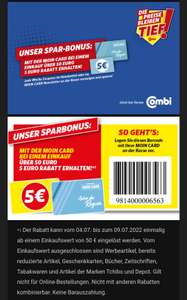 [Combi] 5€ Rabatt ab 50€ Ekw mit der Moin Kundenkarte (offline; einige Ausnahmen) bzw. 7,50€ Rabatt ab 50€ Ekw online auch ohne Moin Card