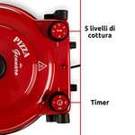 Ariete 919 Pizzaofen rot, 400 Grad, Schamottstein 32 cm Durchmesser, 1200 Watt