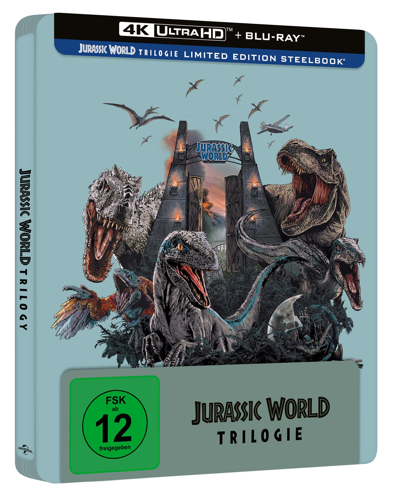 Jurassic World 1-3 Trilogie * 4k Limited Steelbook (3x 4k Ultra-HD Blu-ray) PRIME