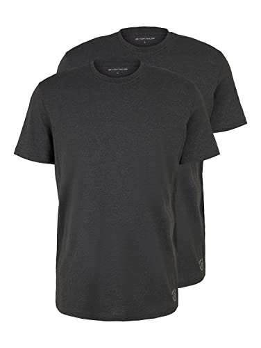 [Prime] TOM TAILOR Herren T-Shirt im Doppelpack Farbe Dark Grey Melange / Größe: S - 3XL