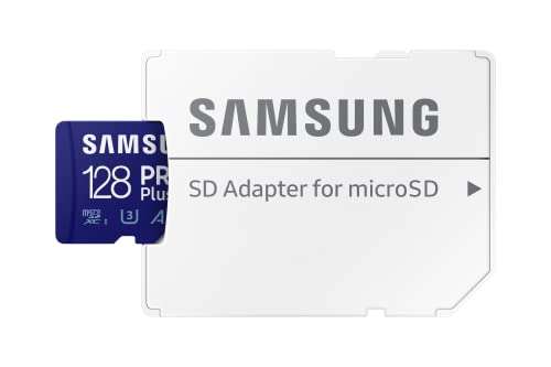 Samsung PRO Plus microSD Speicherkarte, 128 GB + SD-Adapter (Prime)