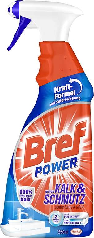 3 x "Bref Power gegen Kalk & Schmutz" oder 3 x "Biff Hygiene Total, Badreiniger", 750ml | 1,30€ pro Flasche [Prime Spar-Abo]