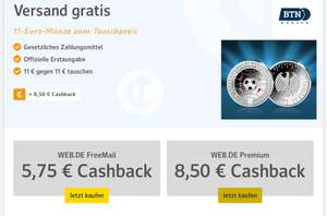 [web.de / GMX Premium] 8.50 Euro Cashback bei Kauf der EM2024 11 Euro Münze