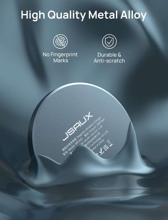 JSAUX Mag-Safe Ladegerät, 15 W, magnetisch, kabellos, kompatibel mit MagSafe
