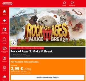 Rock of Ages 3 / 90% Rabatt (Nintendo Switch)