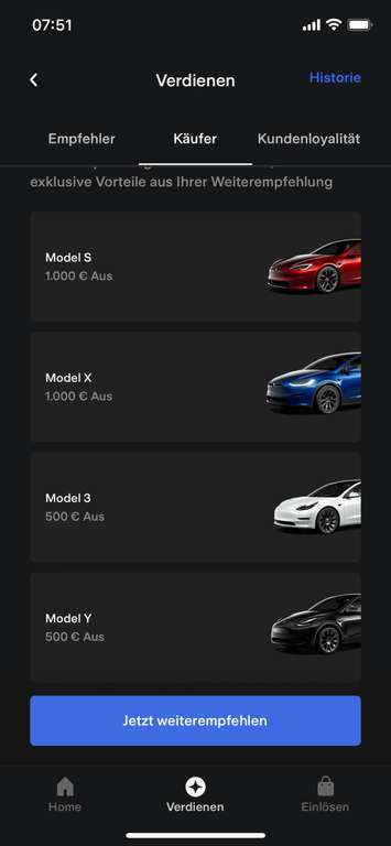 [Tesla] Änderungen beim Referral-Programm - nun min. 500€ Rabatt beim Fahrzeugkauf für Geworbene
