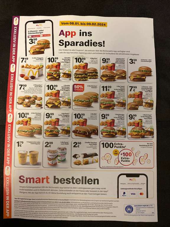 McDonalds App-Gutscheine ab 08.01.2024