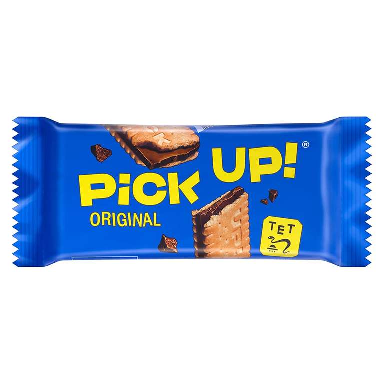 PiCK UP! Original, Riegel mit knackiger Milchschokoladentafel, 5 x 28g (1,28€ möglich) oder Choco & Milk (1,46€) (Prime Spar-Abo)