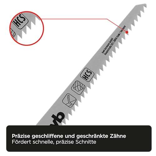 kwb Säbelsägeblatt HCS Stahl, gehärtet und präzisiongeschliffen, bis 100 mm Materialstärke, Kurvenschnitte, 1/2'' Universal-Schaft (Prime)