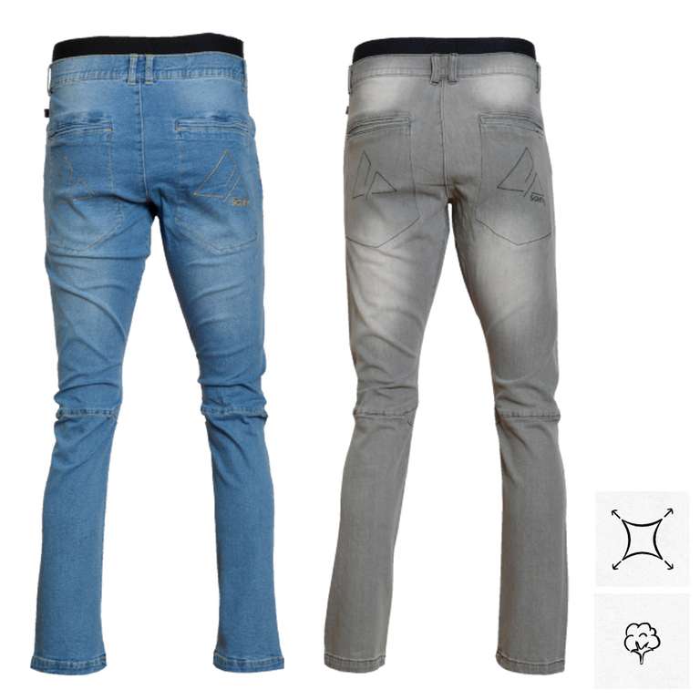 [hive-outdoor] SKRATTA Herren Jeans/Hose Yngvy Stretch (in Grau oder Blau) | Gr. S-XXL | 98,5% Baumwolle, 1,5% Elasthan