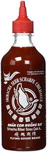 Flying Goose Sriracha sehr scharfe Chilisauce - sehr scharf, rote Kappe, Würzsauce aus Thailand, 455ml [PRIME/Sparabo; für 3,90€ bei 5 Abos]