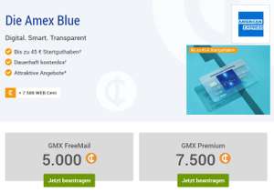 [WEB.Cent] 50€ (Freeuser) bzw. 75€ (Premium) Cashback bei AmEx Blue Beantragung + 45 € Guthaben bei 600€-Umsatz (letzteres 4 AmEx-Neukunden)