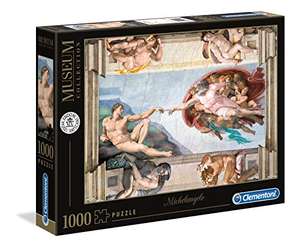 Clementoni 39496 Michelangelo – Die Erschaffung Adams – Puzzle 1000 Teile, Museum Collection