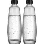 SodaStream Twinpack DUO-Glasflaschen, 1 Liter, in Schwarz, 2 Karaffen