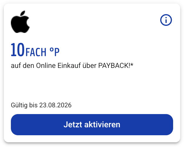 [Payback] 10-fach Punkte bei Apple